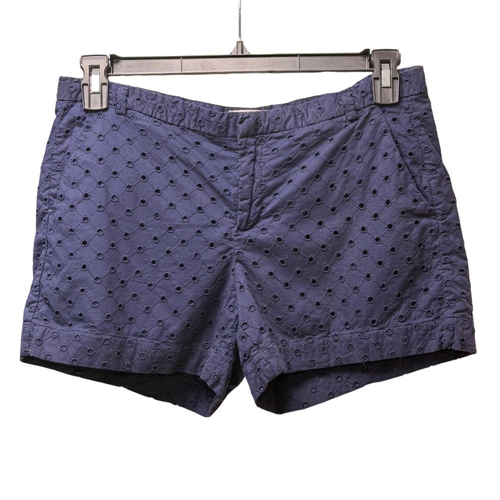 Gap‎ Navy Eyelet Shorts Embroidered Cotton Women's Size 10